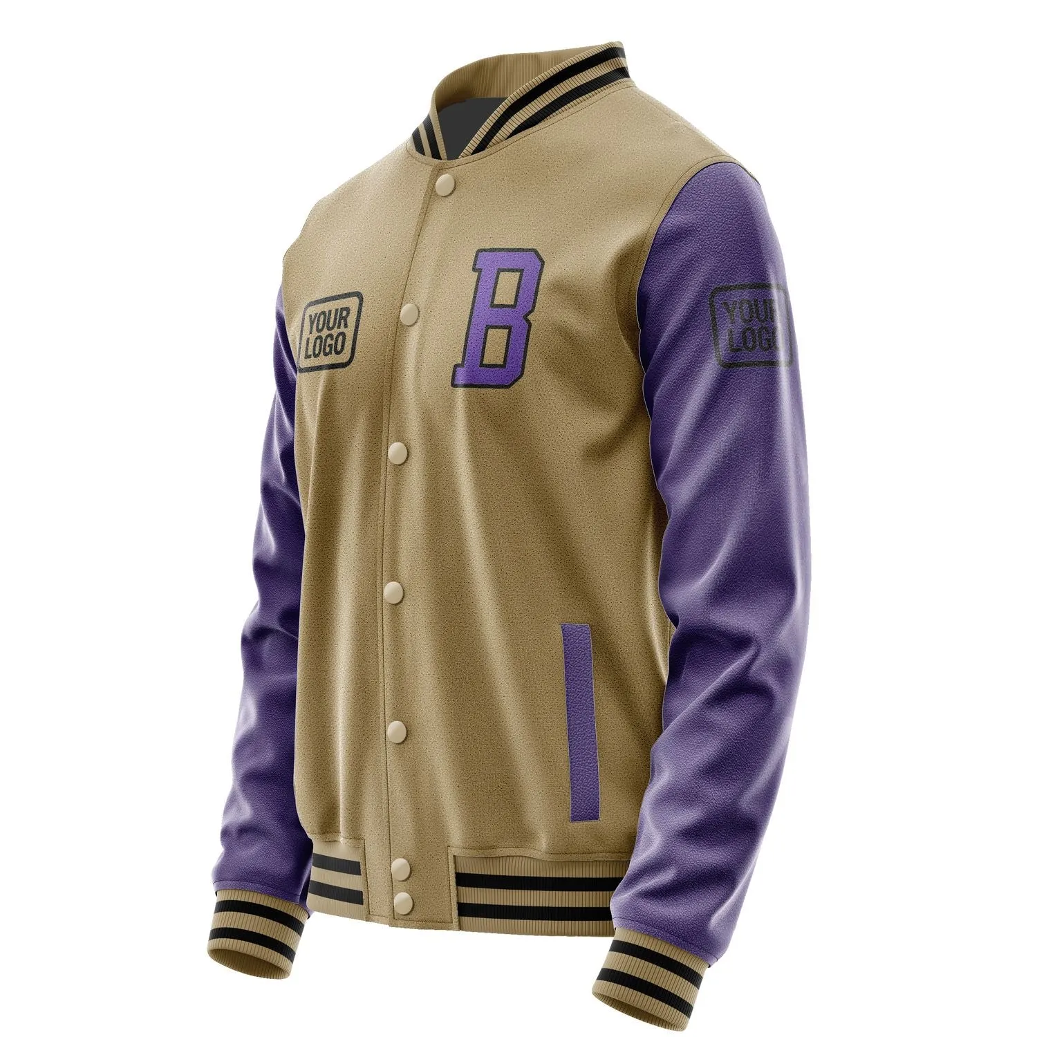 Custom Light Khaki Light Purple Jacket sold by Tailorly product image thumbnail 3