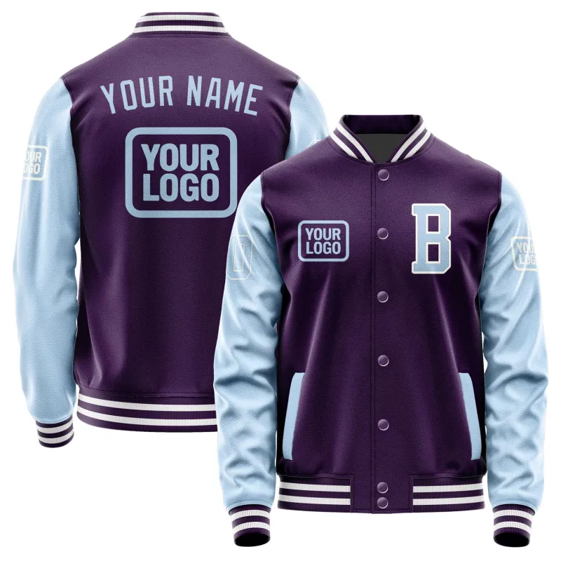 Custom Purple Light Blue Jacket sold by Tailorly