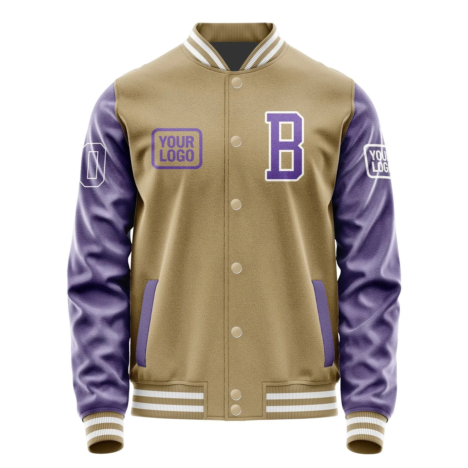 Custom Light Khaki Light Purple Jacket sold by Tailorly product image thumbnail 2