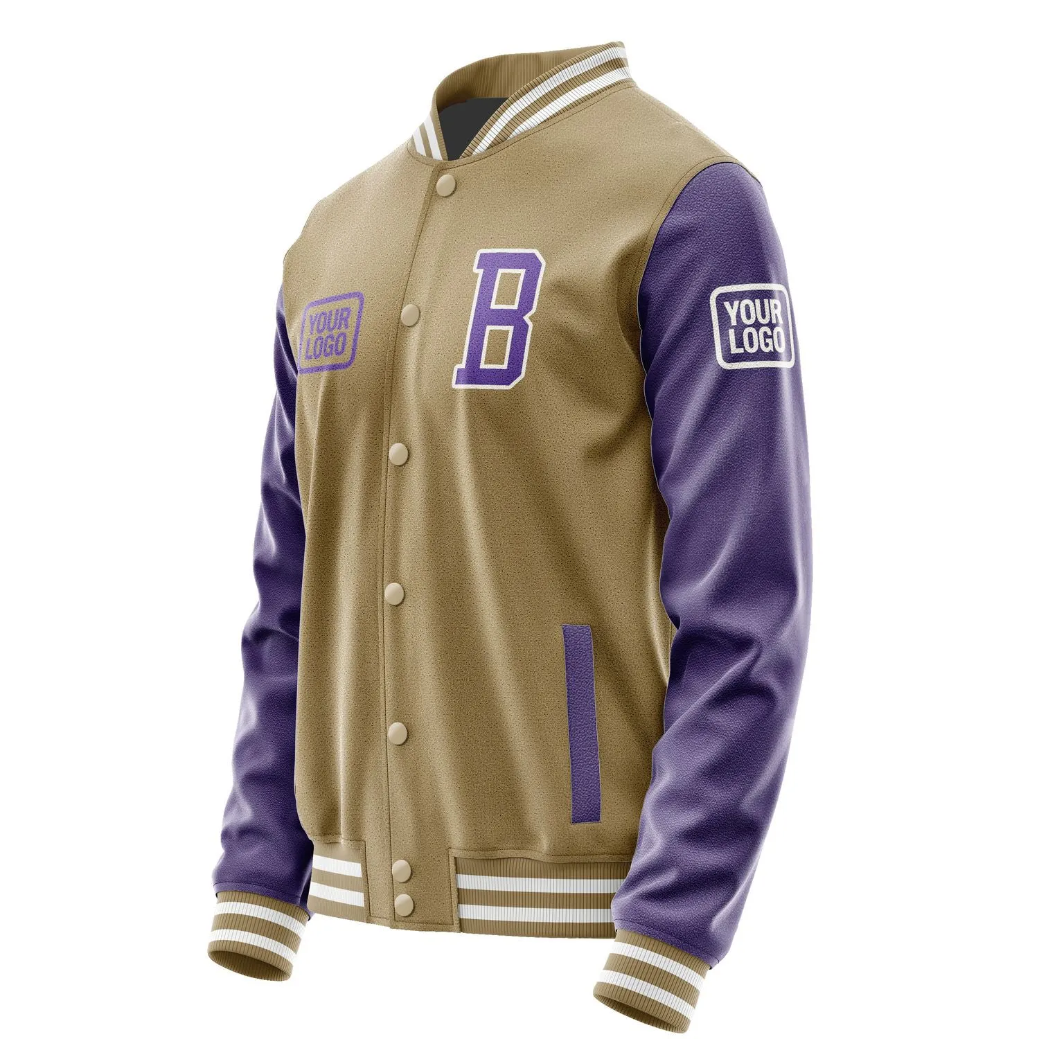 Custom Light Khaki Light Purple Jacket sold by Tailorly product image thumbnail 3