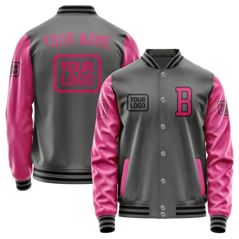 Custom Dark Grey Pink Jacket sold by Tailorly