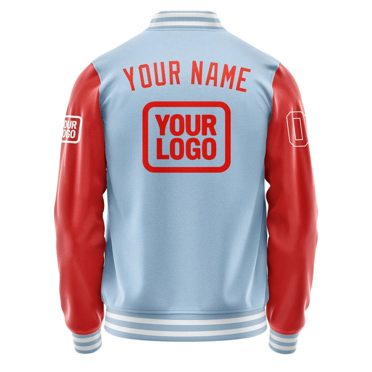 Custom Light Blue Orange Red Jacket sold by Tailorly product image thumbnail 4
