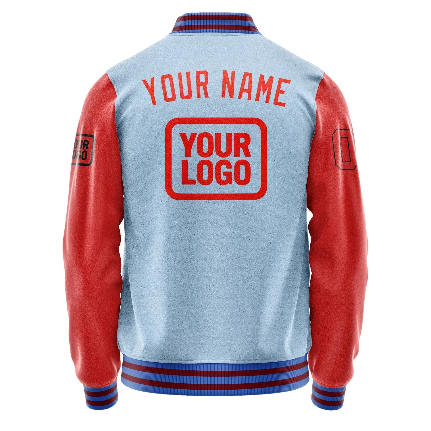 Custom Light Blue Orange Red Jacket sold by Tailorly product image thumbnail 4