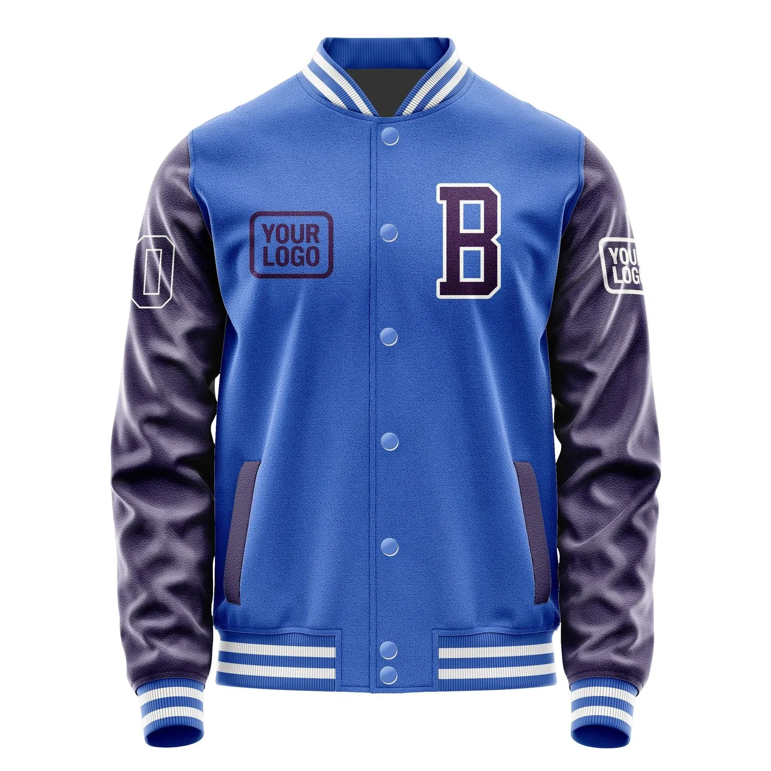 Custom Sky Blue Purple Jacket sold by Tailorly product image thumbnail 2