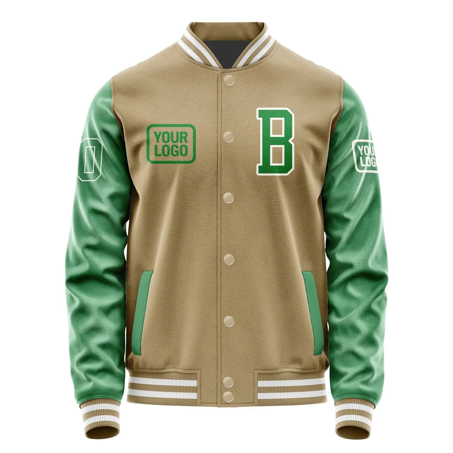 Custom Light Khaki Emerald Green Jacket sold by Tailorly product image thumbnail 2