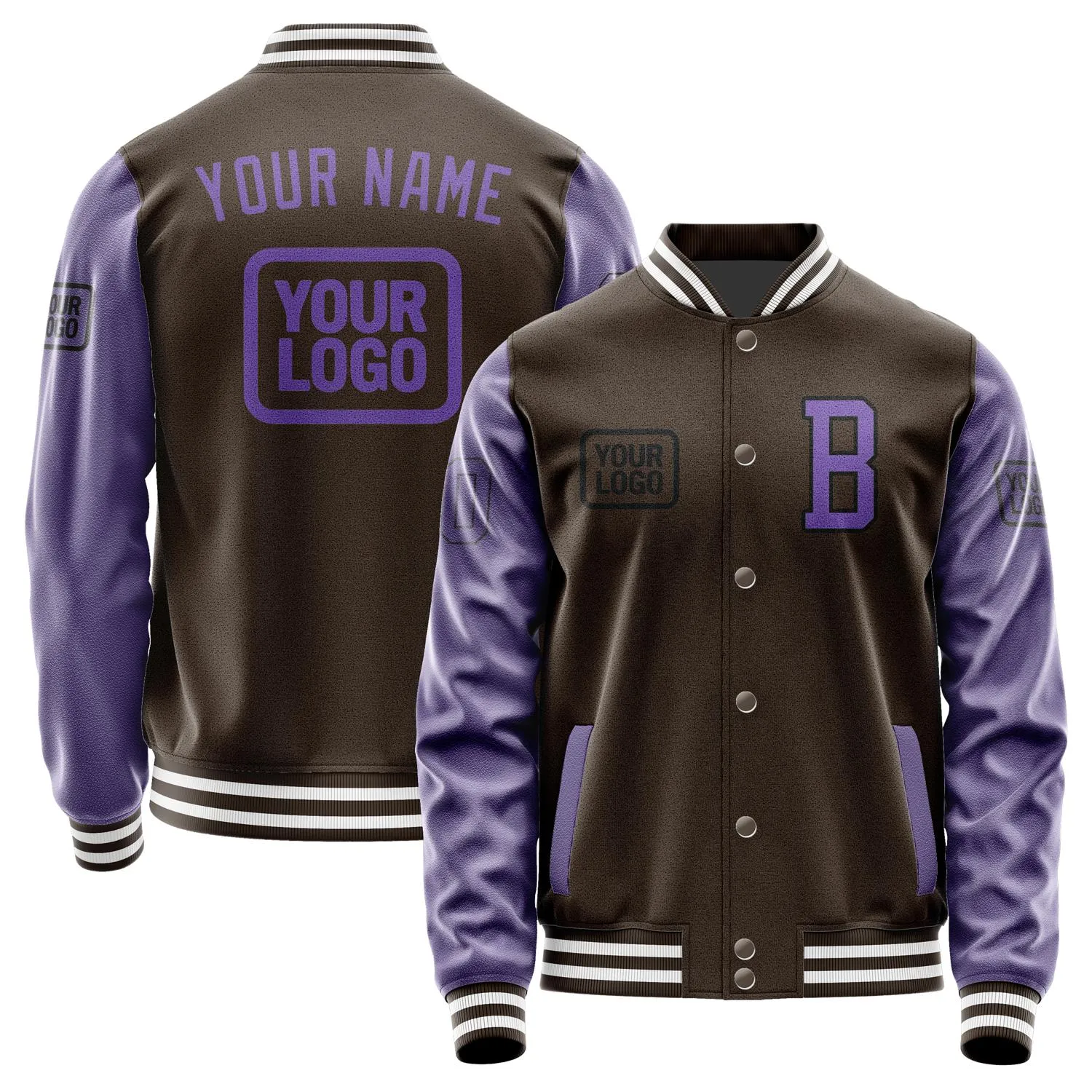 Custom Brown Light Purple Jacket sold by Tailorly