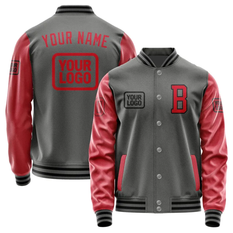 Custom Dark Grey Red Jacket sold by Tailorly