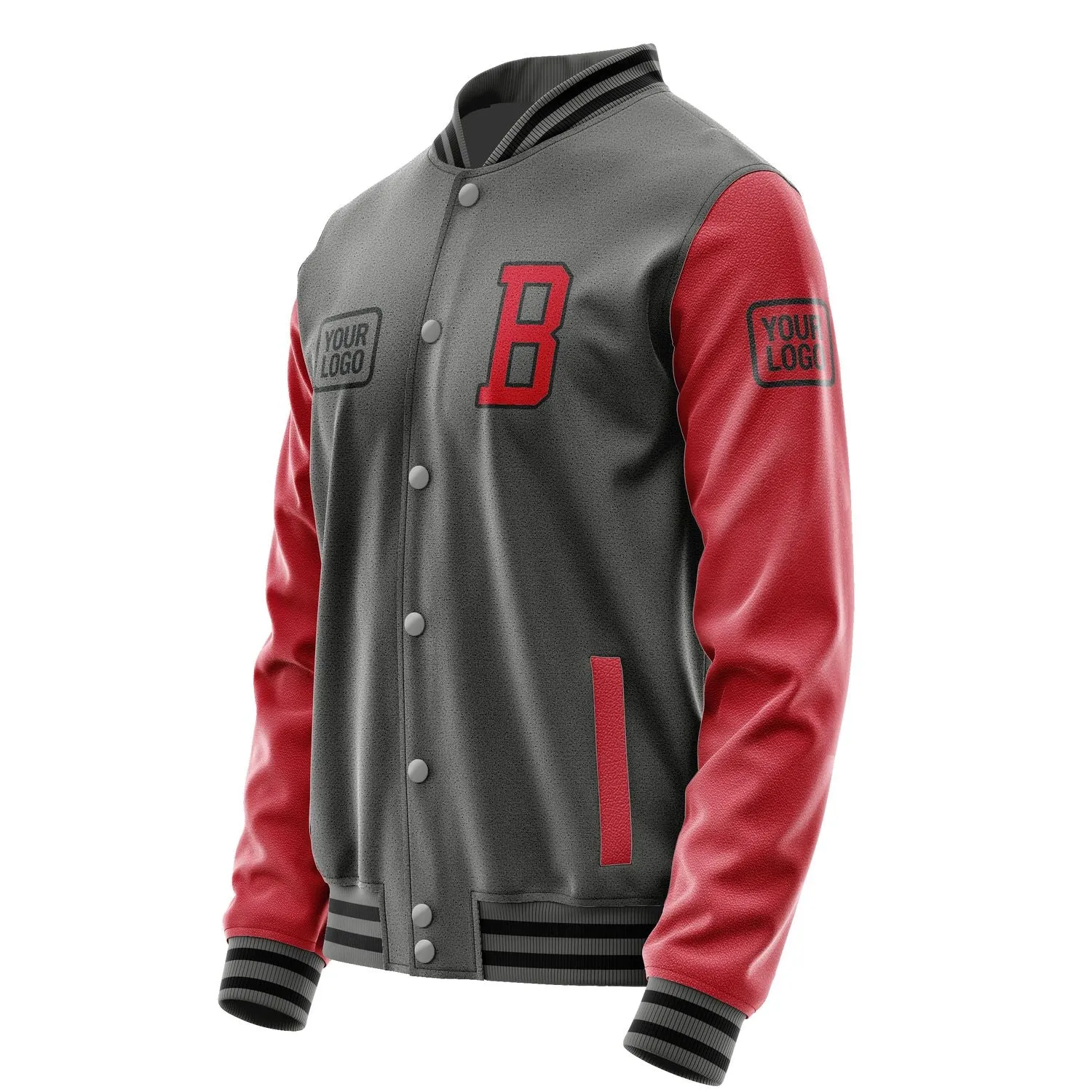 Custom Dark Grey Red Jacket sold by Tailorly product image thumbnail 3