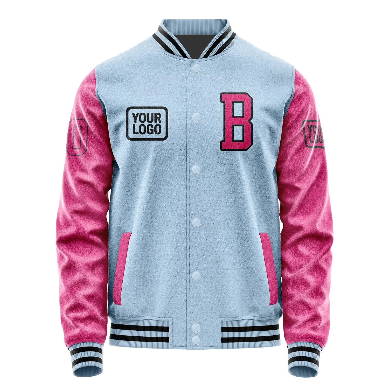 Custom Light Blue Pink Jacket sold by Tailorly product image thumbnail 2