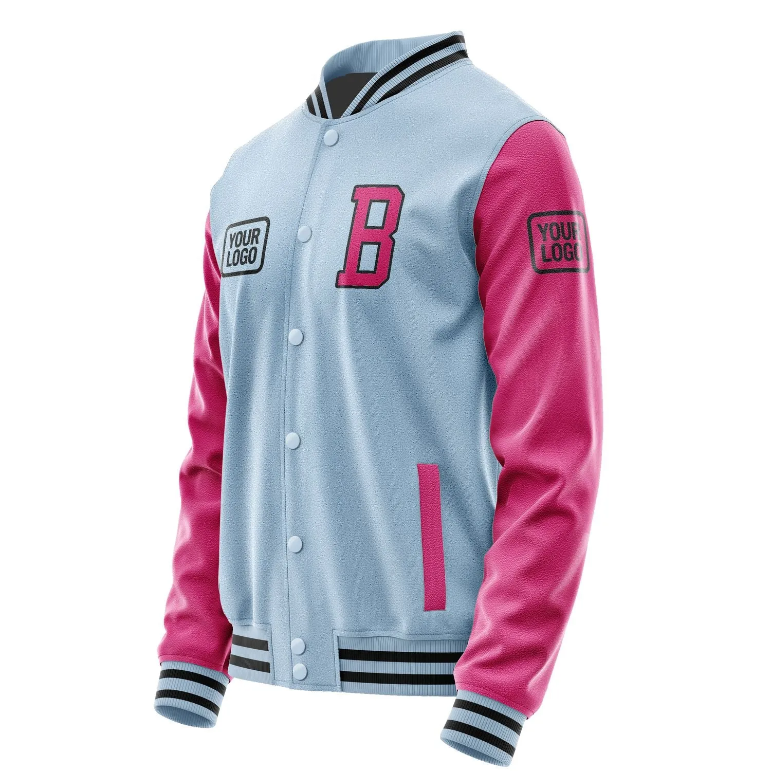 Custom Light Blue Pink Jacket sold by Tailorly product image thumbnail 3