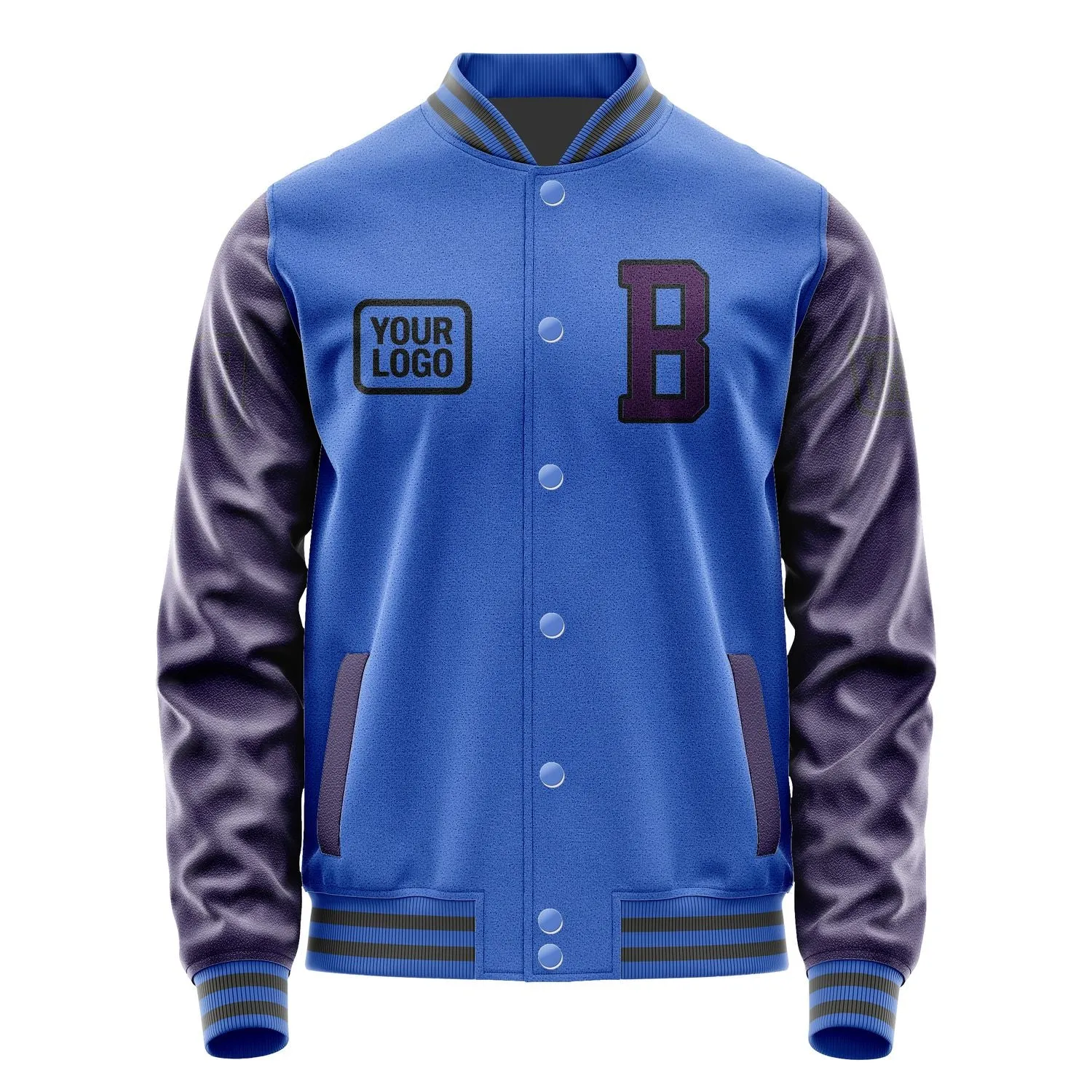 Custom Sky Blue Purple Jacket sold by Tailorly product image thumbnail 2