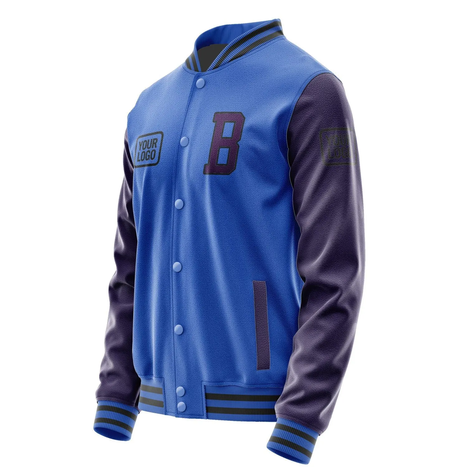 Custom Sky Blue Purple Jacket sold by Tailorly product image thumbnail 3
