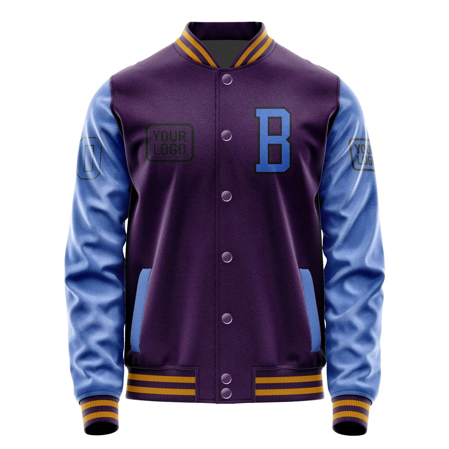 Custom Purple Sky Blue Jacket sold by Tailorly product image thumbnail 2