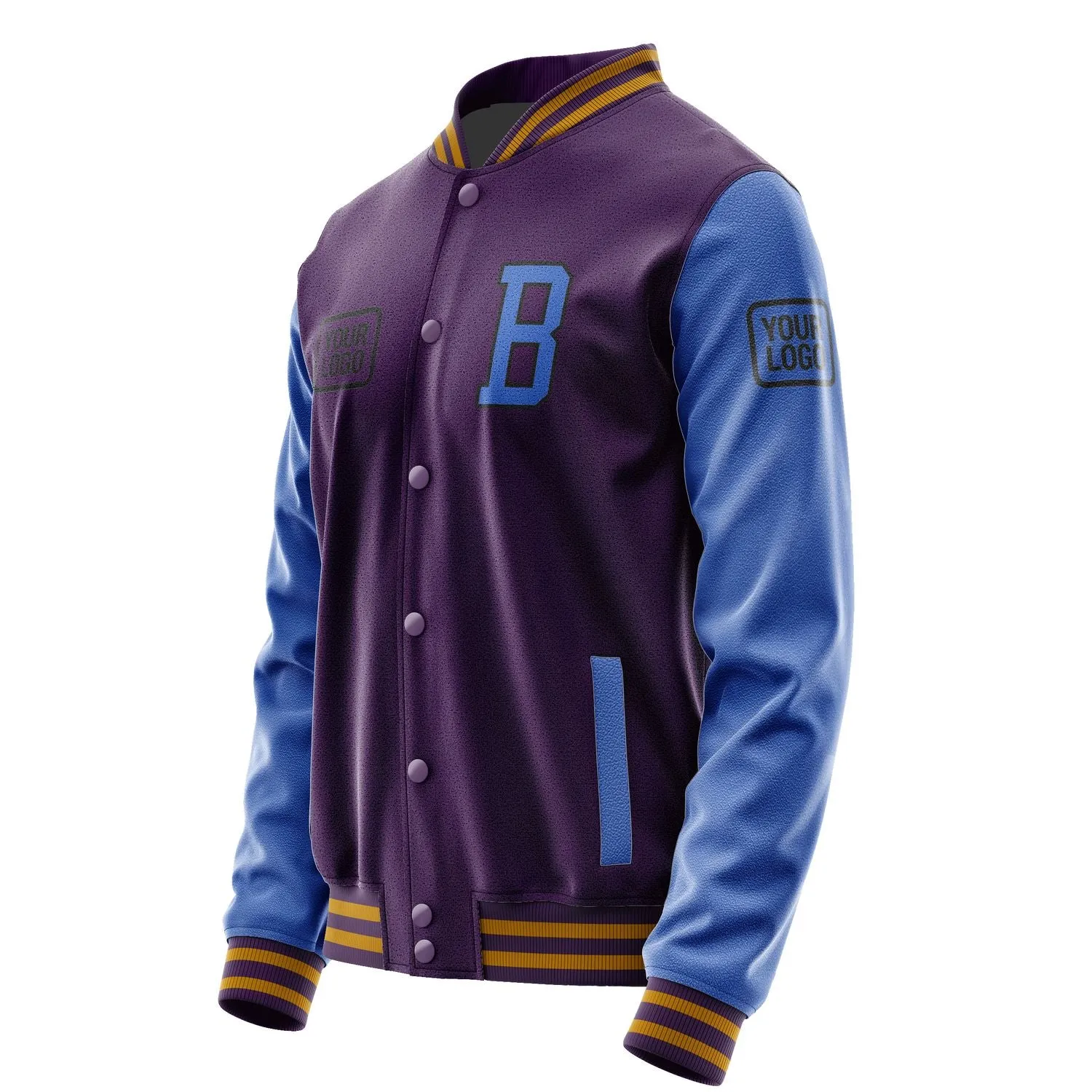 Custom Purple Sky Blue Jacket sold by Tailorly product image thumbnail 3