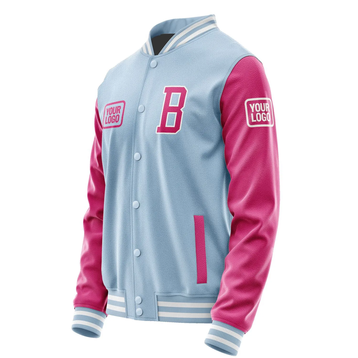 Custom Light Blue Pink Jacket sold by Tailorly product image thumbnail 3