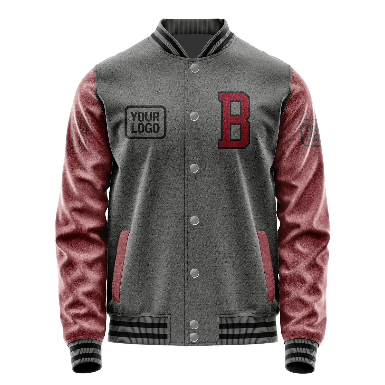 Custom Dark Grey Crimson Red Jacket sold by Tailorly product image thumbnail 2