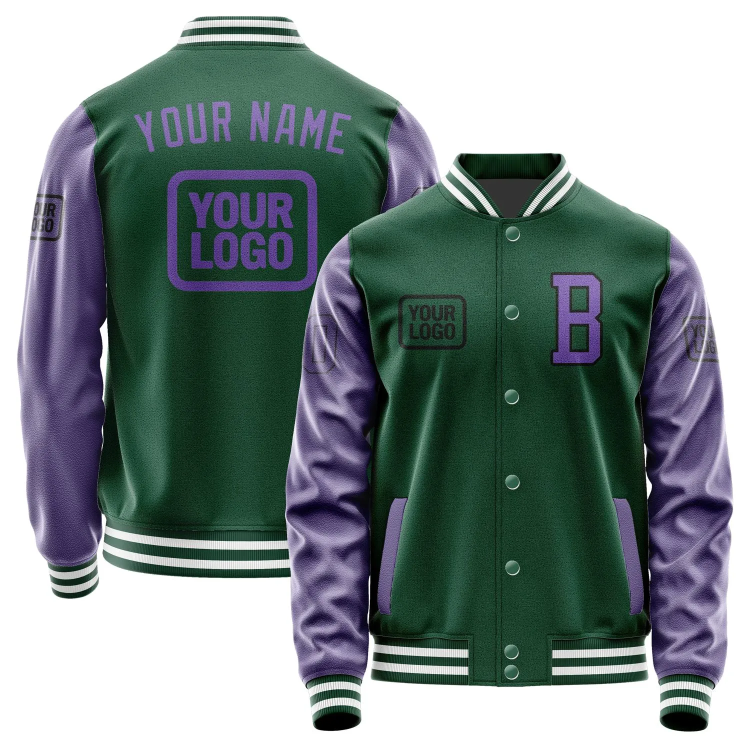 Custom Green Light Purple Jacket sold by Tailorly