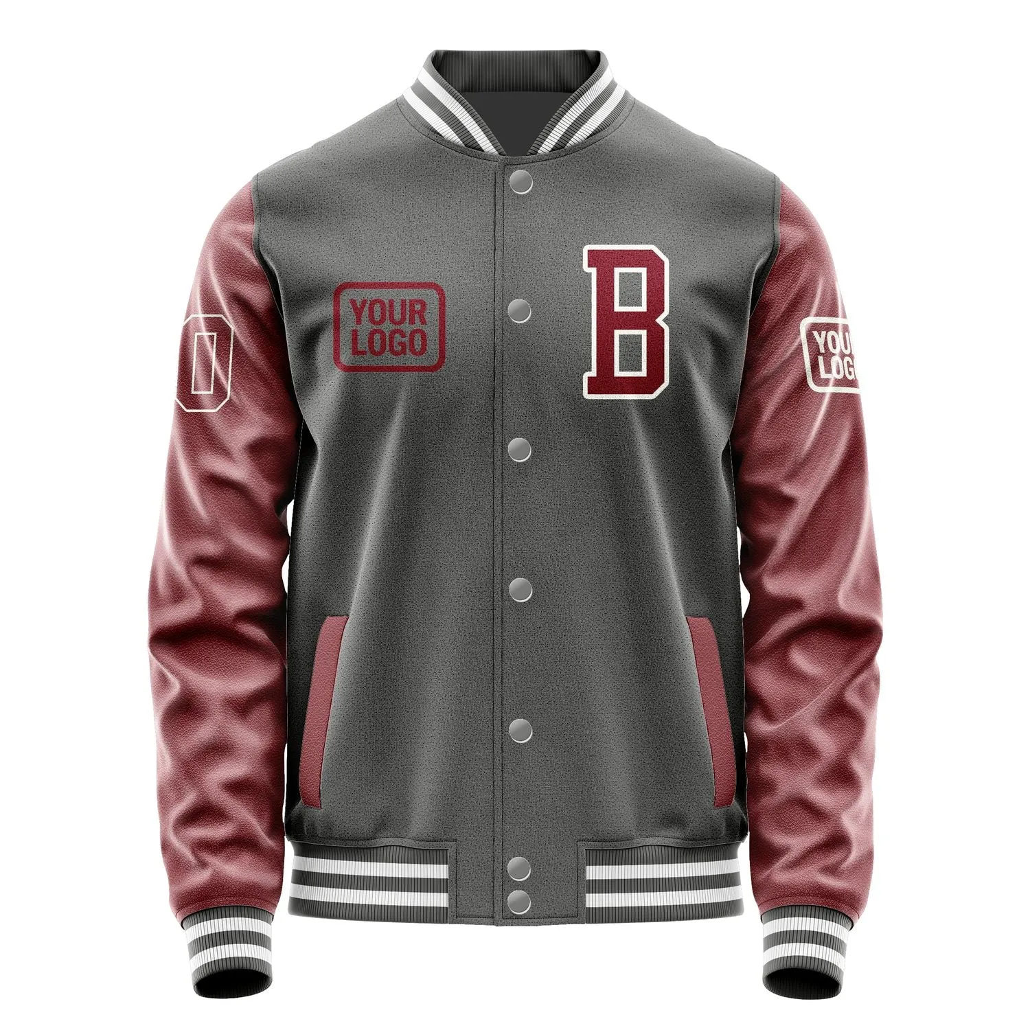 Custom Dark Grey Crimson Red Jacket sold by Tailorly product image thumbnail 2