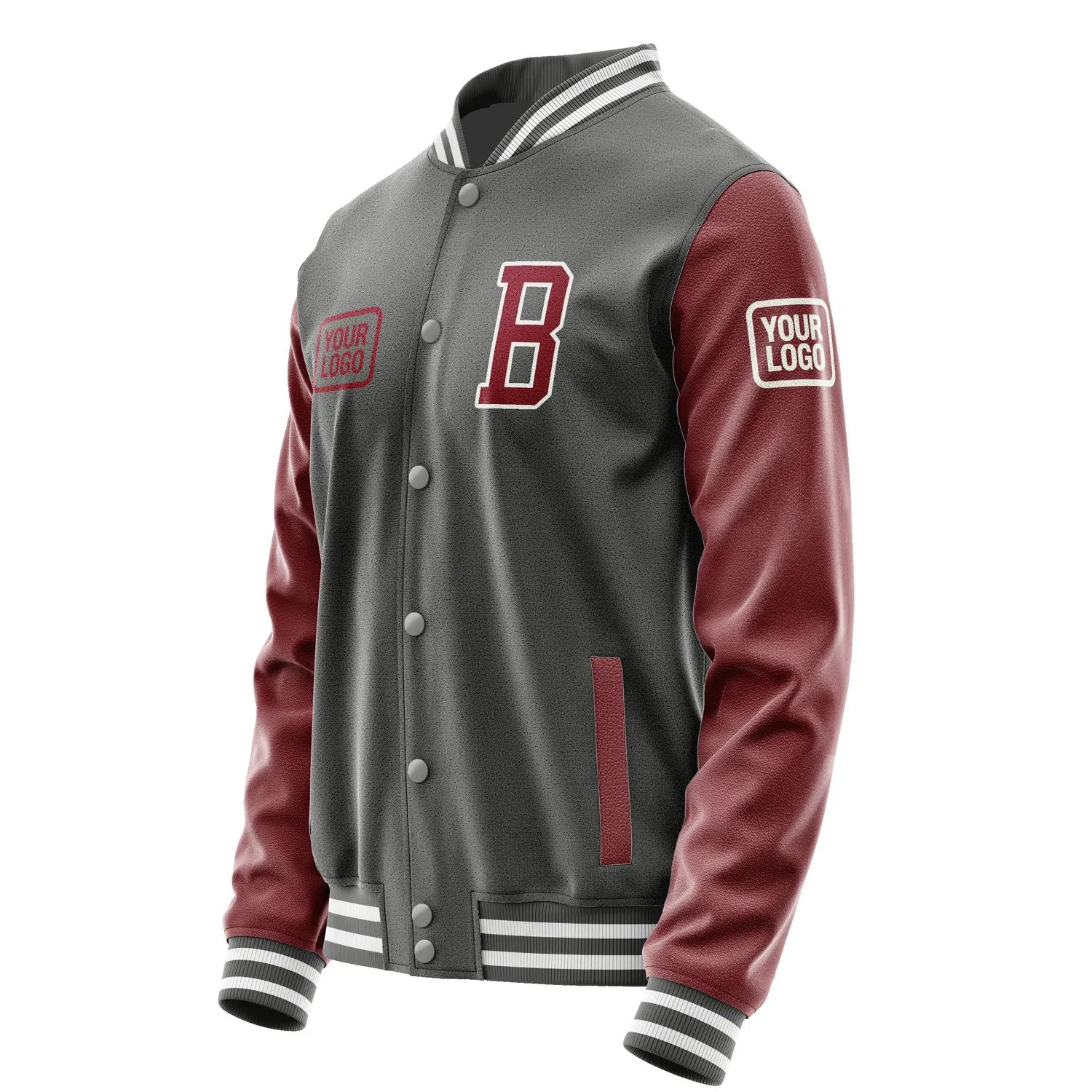 Custom Dark Grey Crimson Red Jacket sold by Tailorly product image thumbnail 3