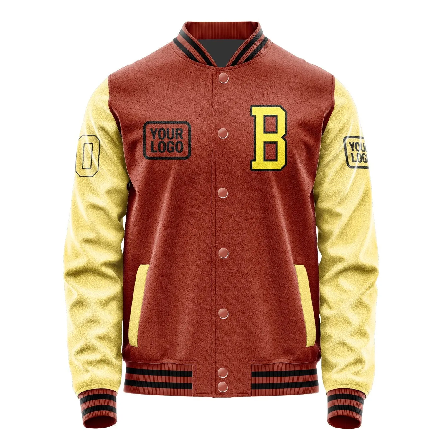 Custom Coral Red Light Yellow Jacket sold by Tailorly product image thumbnail 2