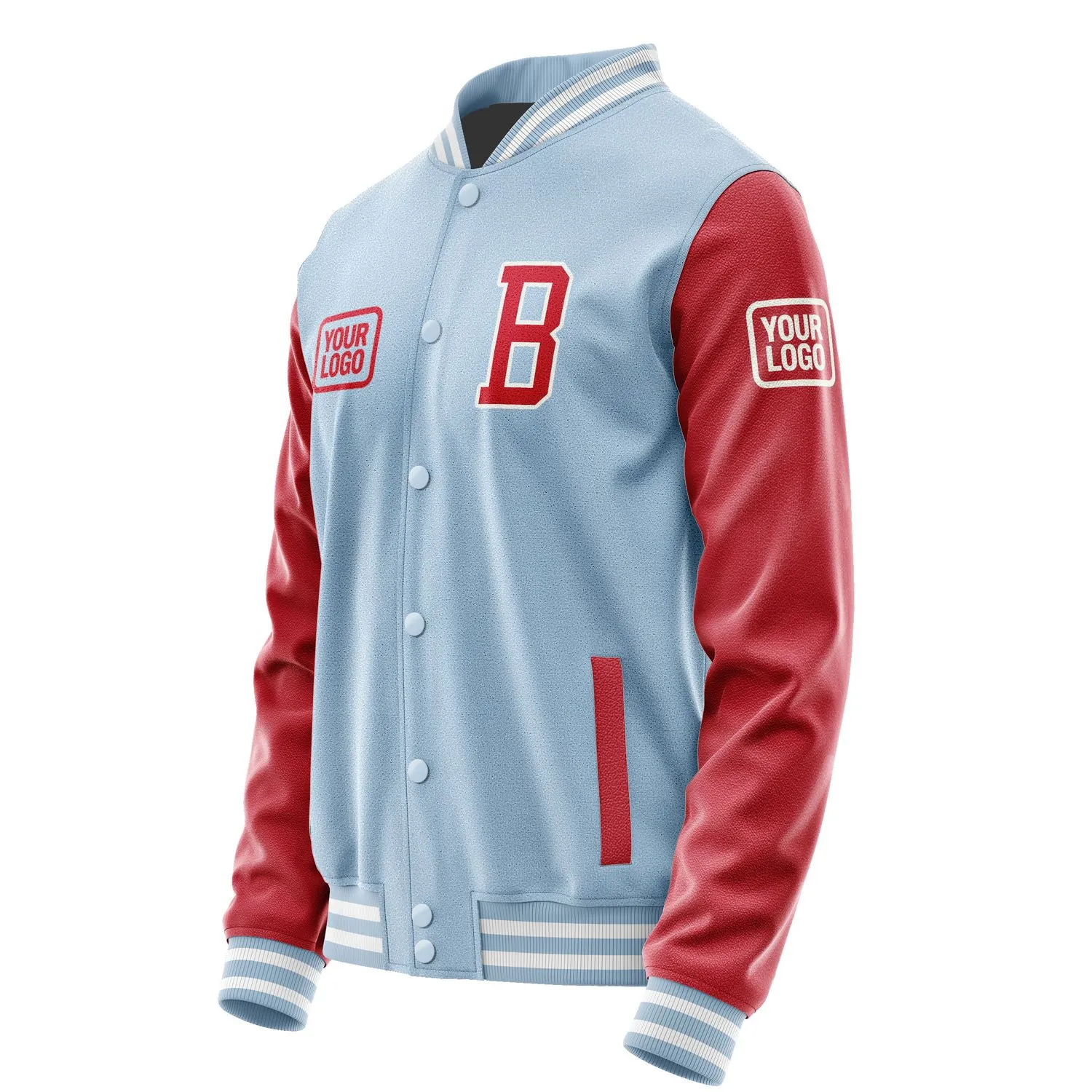 Custom Light Blue Red Jacket sold by Tailorly product image thumbnail 3