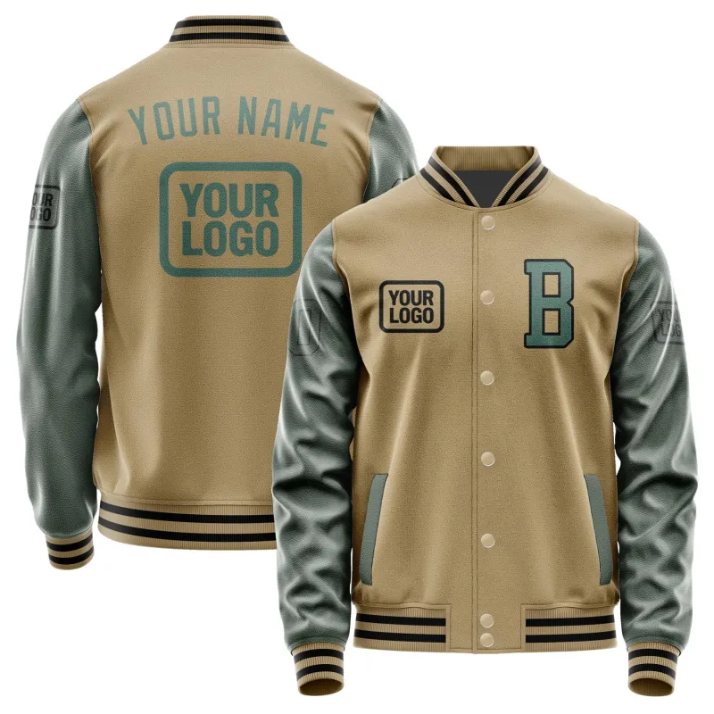Custom Light Khaki Blue Green Jacket sold by Tailorly