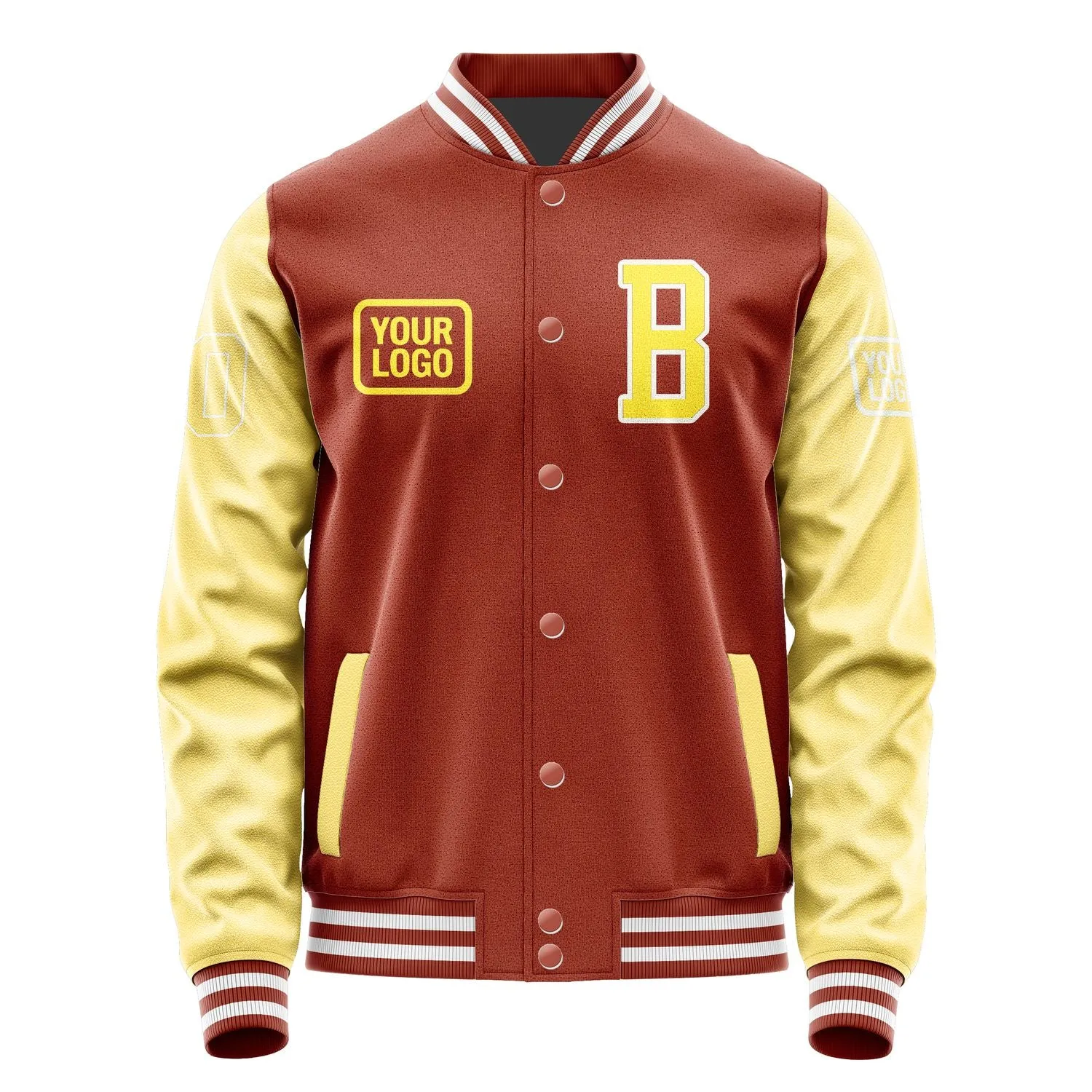 Custom Coral Red Light Yellow Jacket sold by Tailorly product image thumbnail 2
