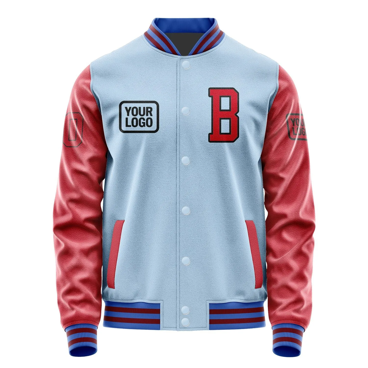 Custom Light Blue Red Jacket sold by Tailorly product image thumbnail 2