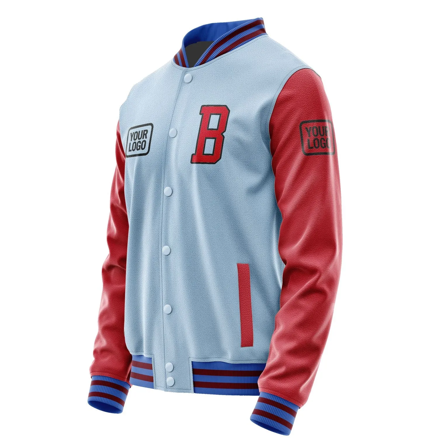 Custom Light Blue Red Jacket sold by Tailorly product image thumbnail 3