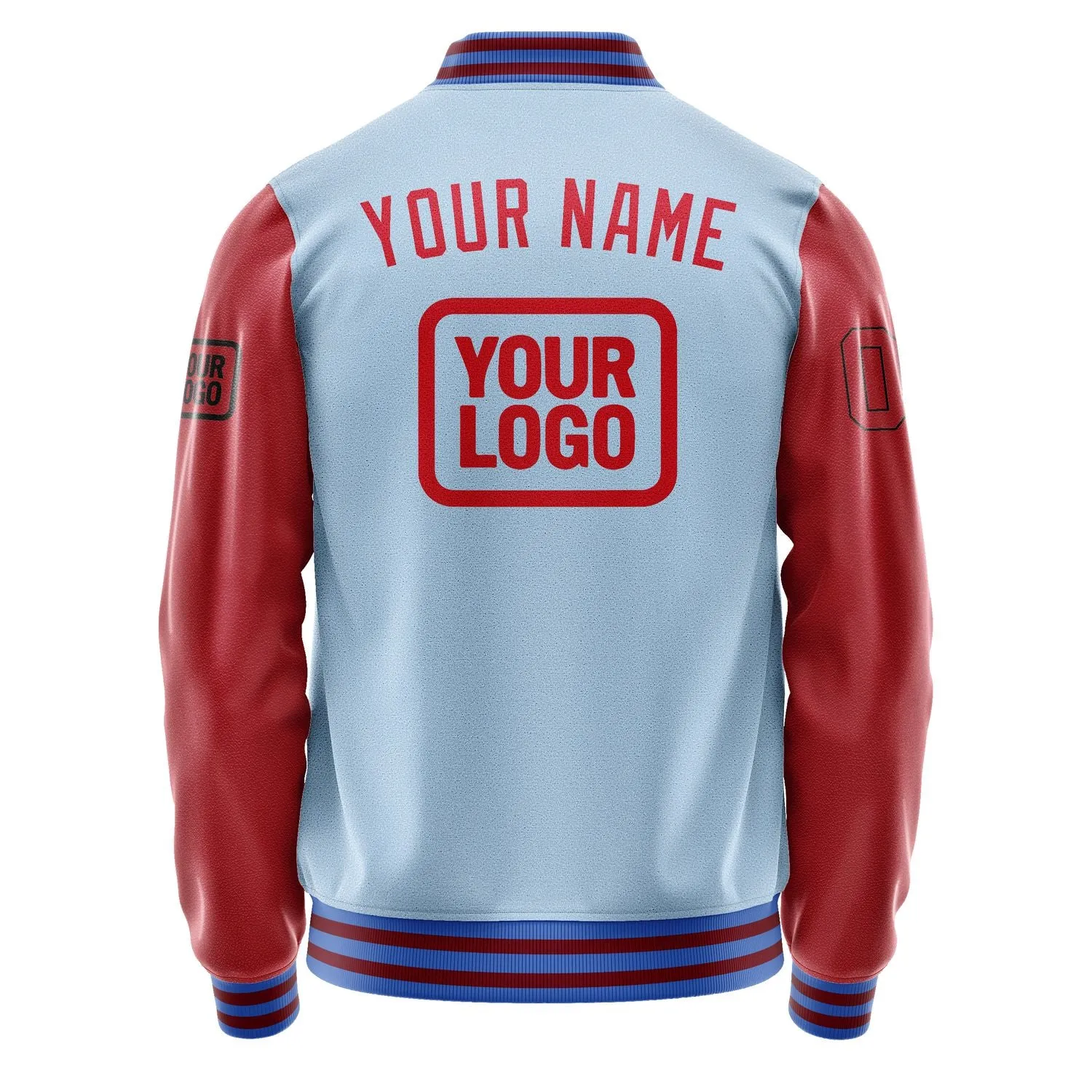 Custom Light Blue Red Jacket sold by Tailorly product image thumbnail 4