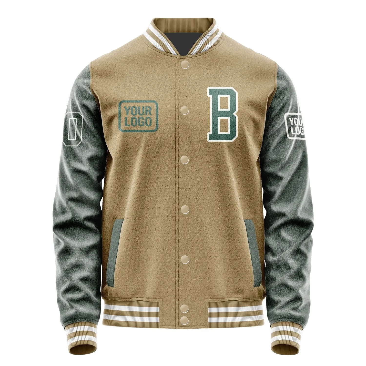 Custom Light Khaki Blue Green Jacket sold by Tailorly product image thumbnail 2