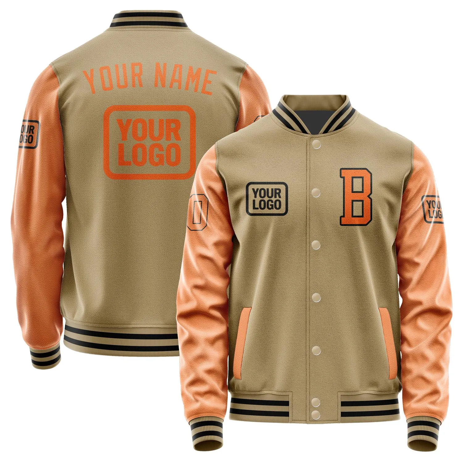Custom Light Khaki Orange Jacket sold by Tailorly