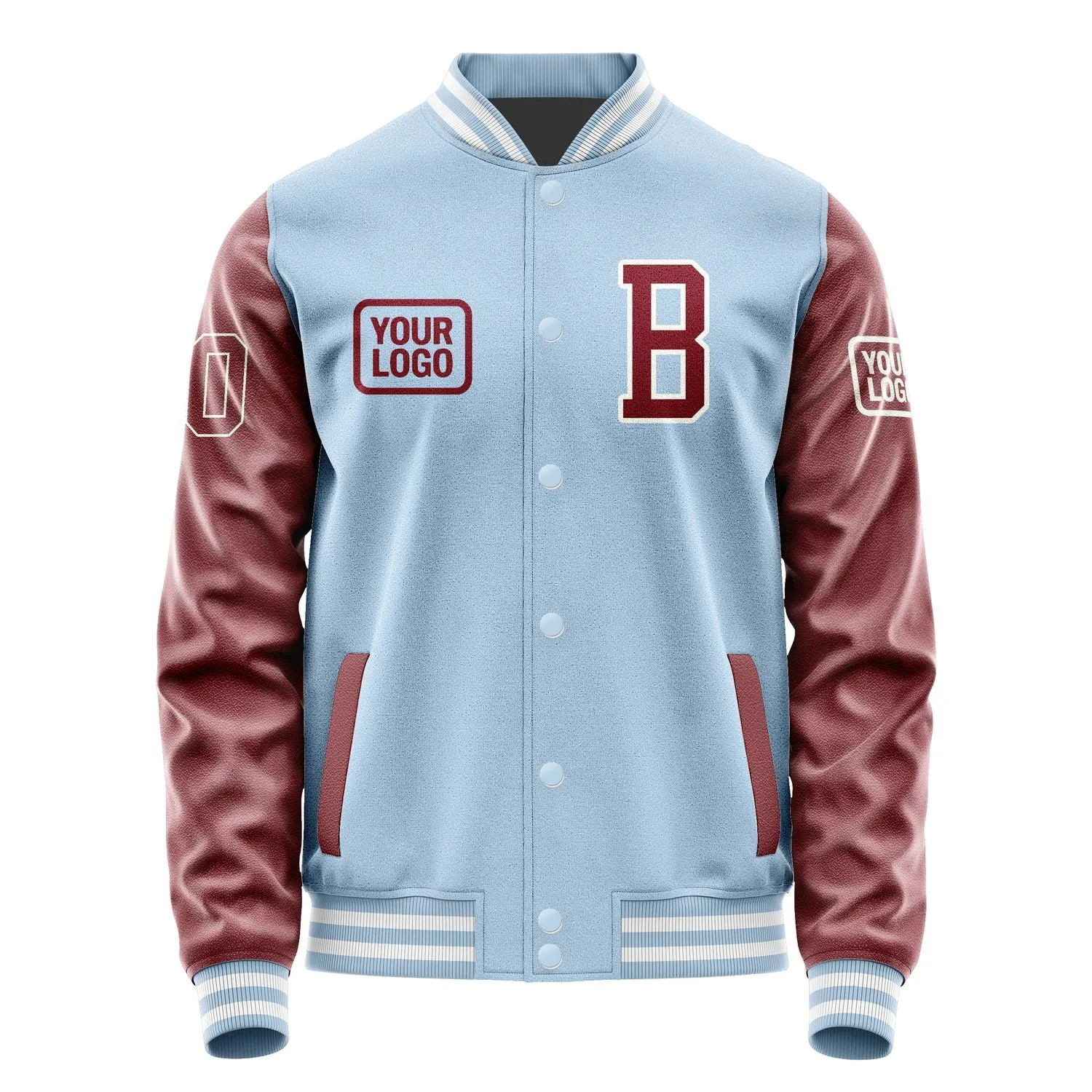 Custom Light Blue Crimson Red Jacket sold by Tailorly product image thumbnail 2