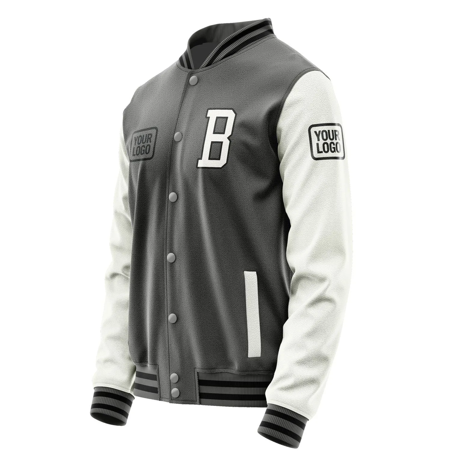 Custom Dark Grey White Jacket sold by Tailorly product image thumbnail 3