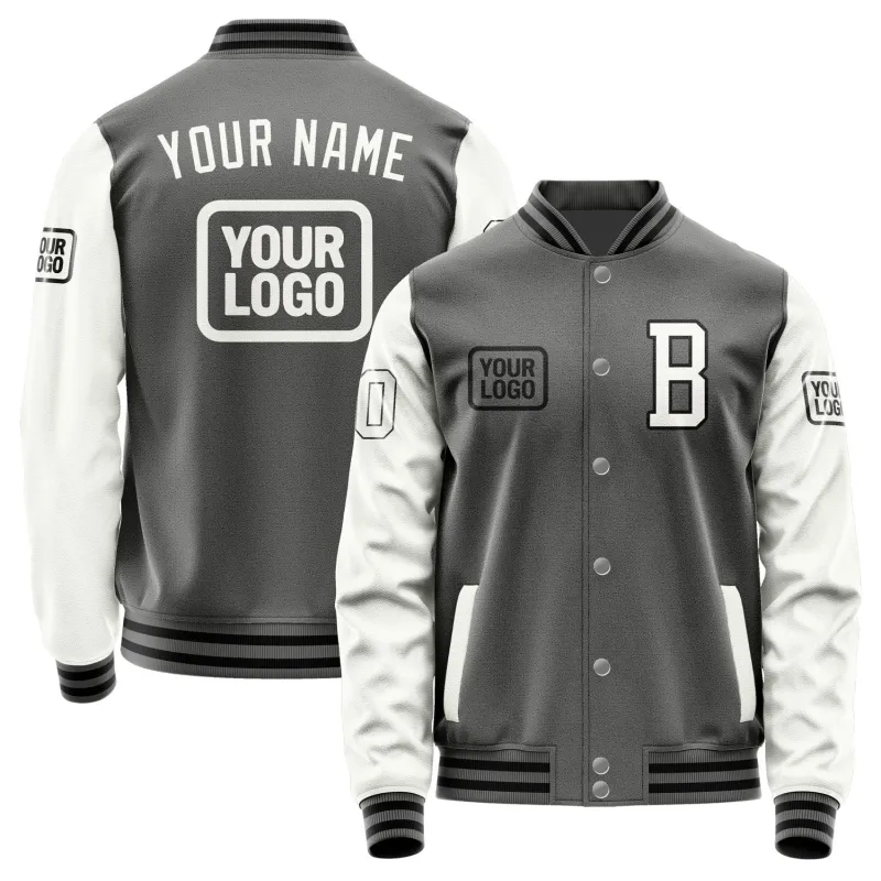 Custom Dark Grey White Jacket sold by Tailorly