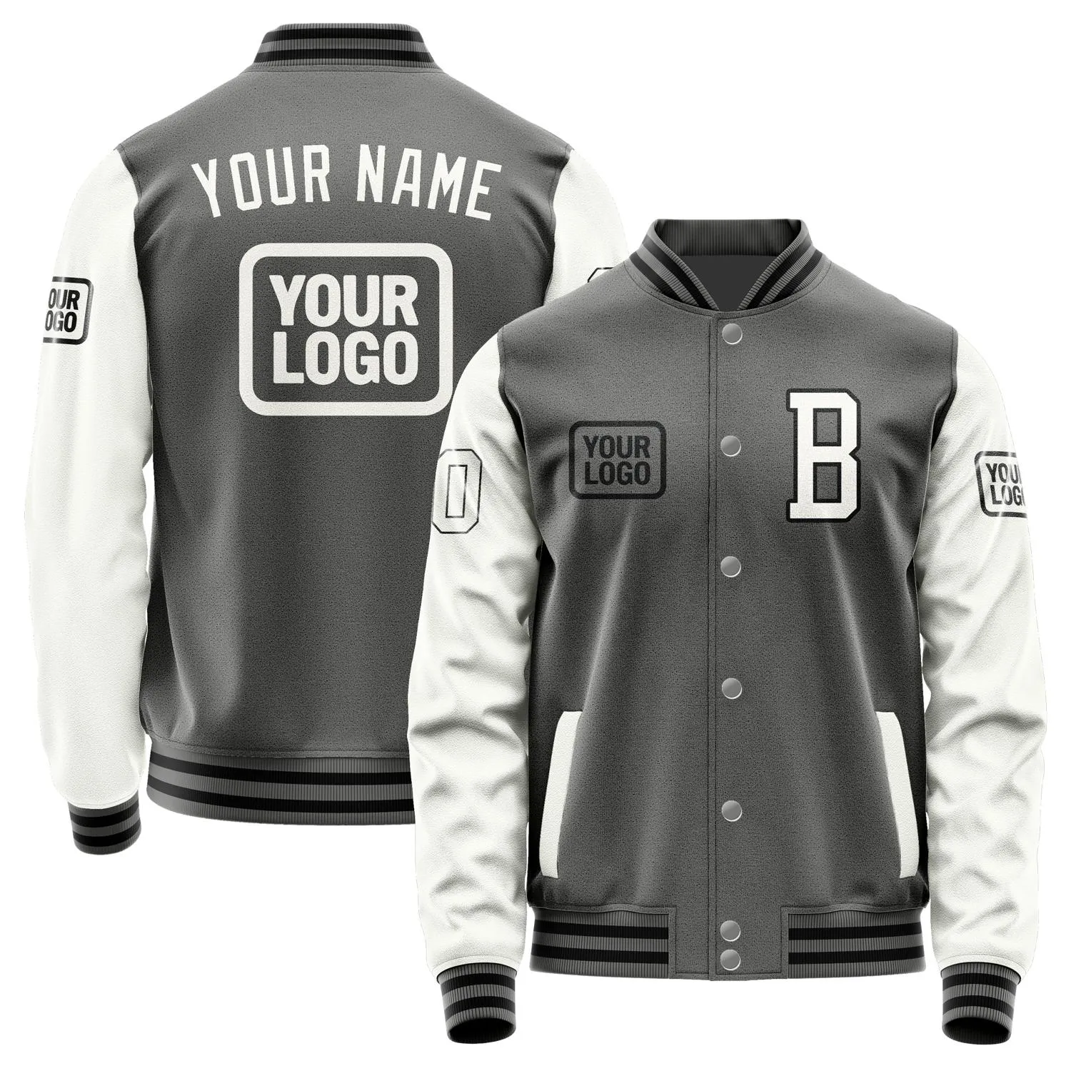 Custom Dark Grey White Jacket sold by Tailorly