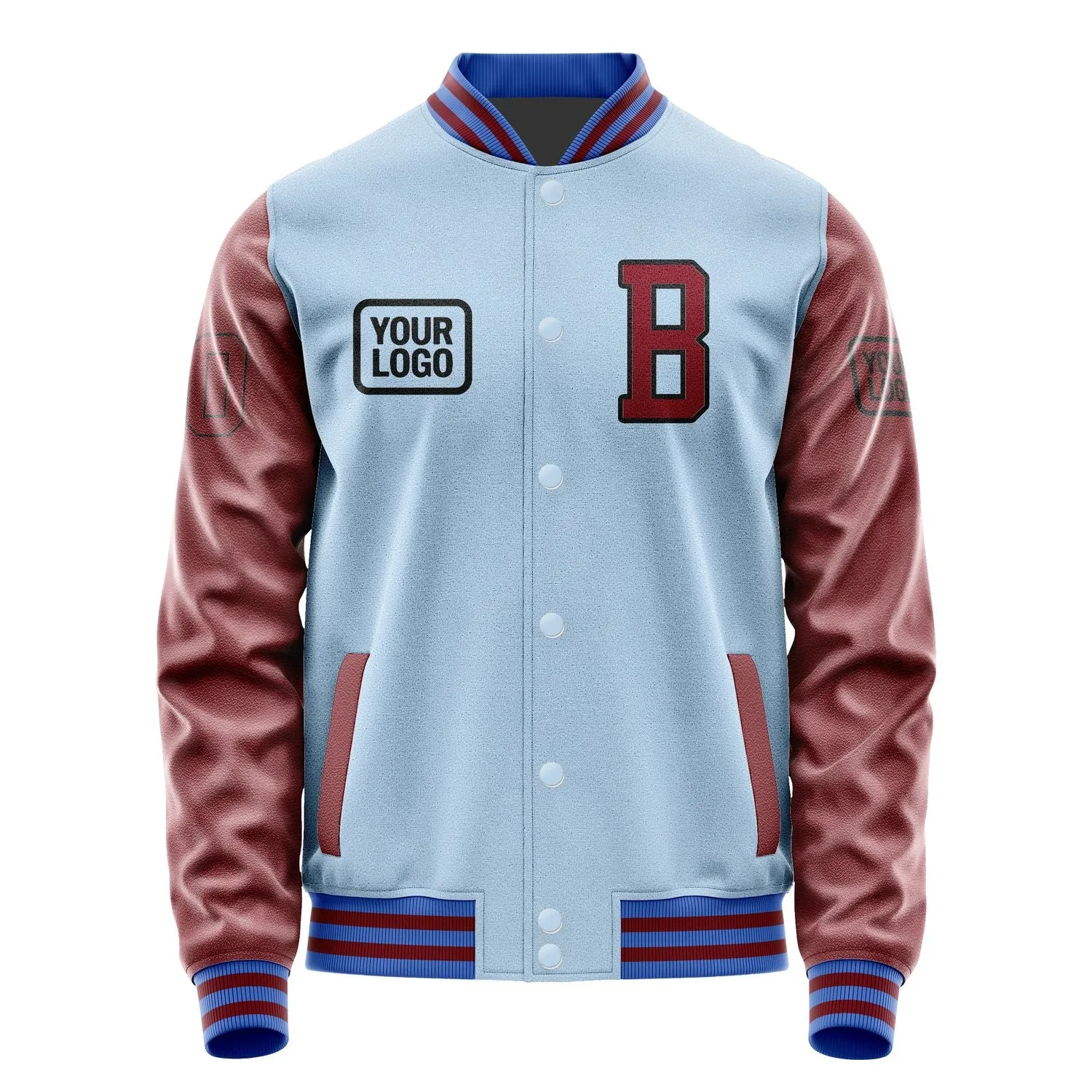 Custom Light Blue Crimson Red Jacket sold by Tailorly product image thumbnail 2