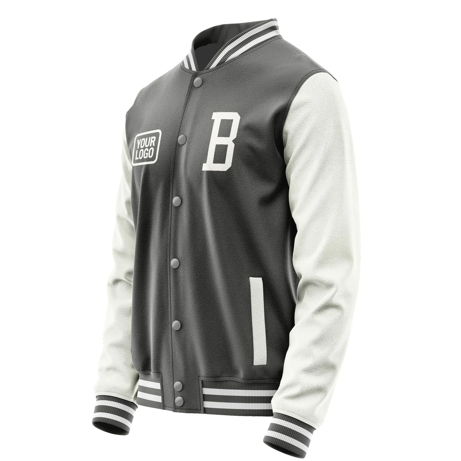 Custom Dark Grey White Jacket sold by Tailorly product image thumbnail 3