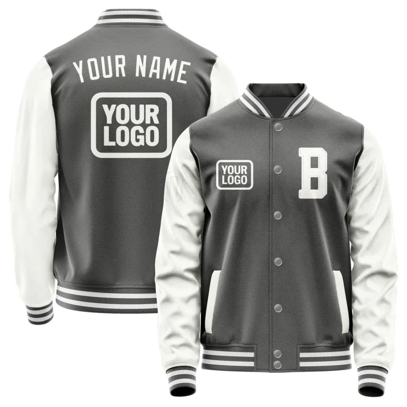 Custom Dark Grey White Jacket sold by Tailorly