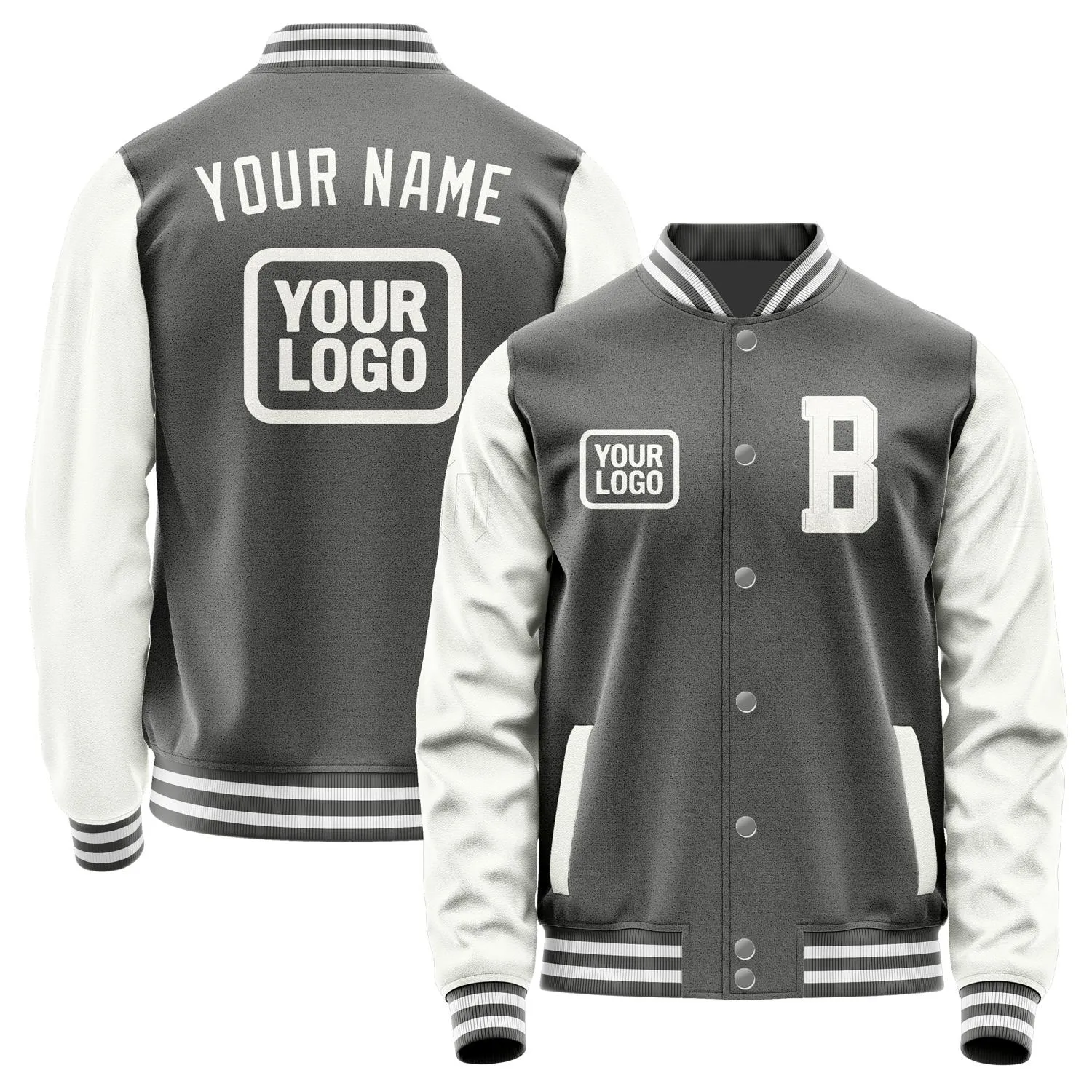 Custom Dark Grey White Jacket sold by Tailorly