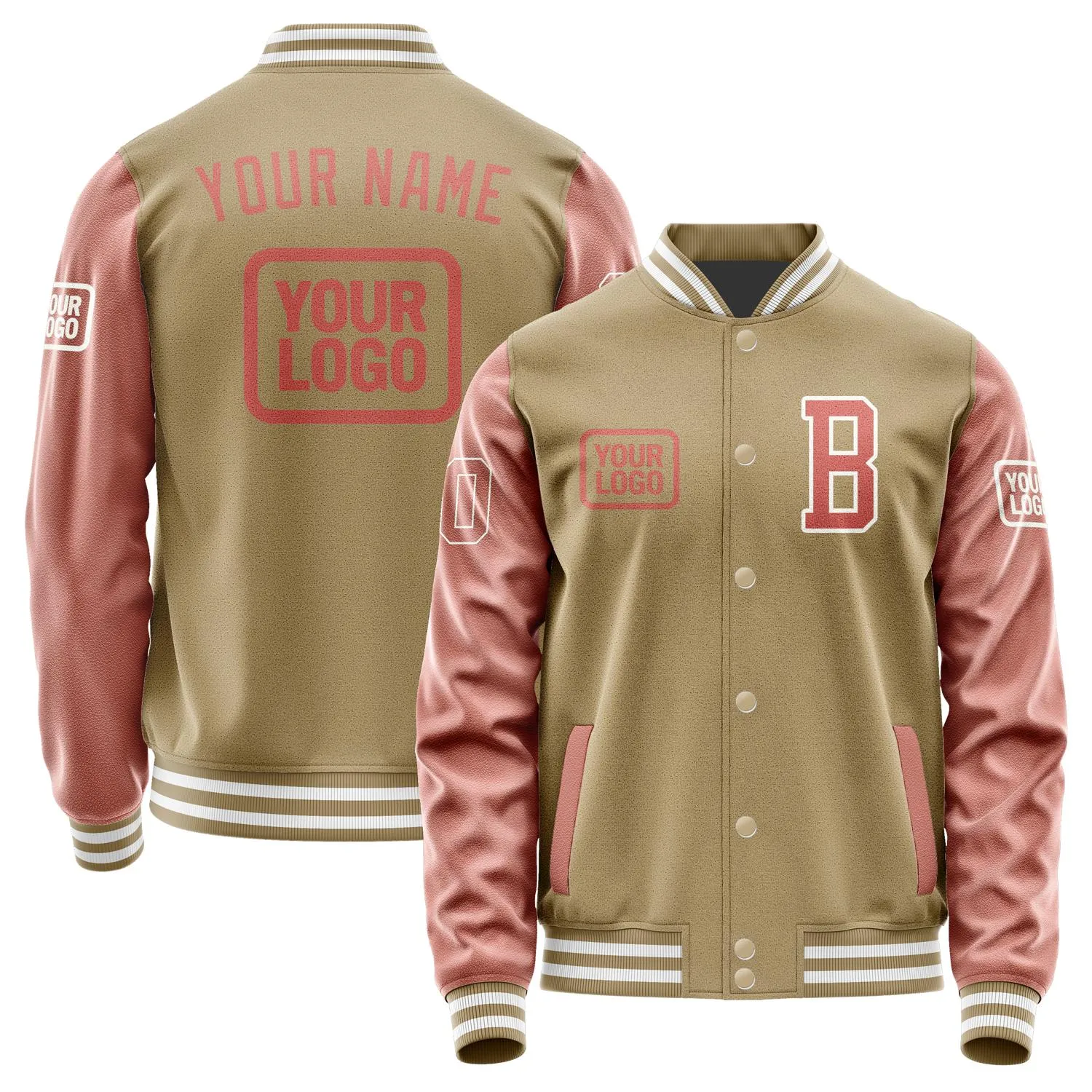 Custom Light Khaki Copper Rose Jacket sold by Tailorly