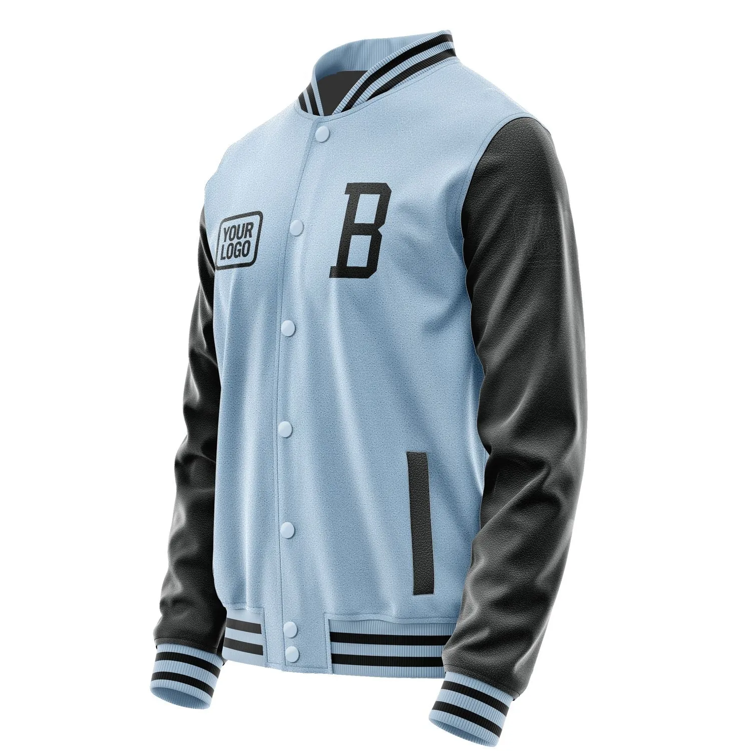 Custom Light Blue Black Jacket sold by Tailorly product image thumbnail 3