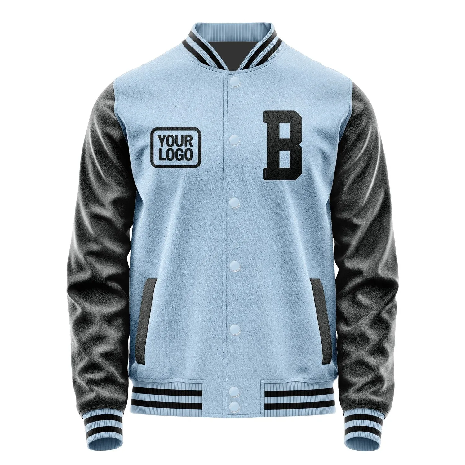 Custom Light Blue Black Jacket sold by Tailorly product image thumbnail 2