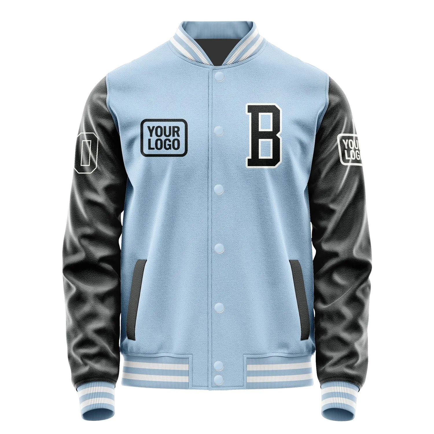 Custom Light Blue Black Jacket sold by Tailorly product image thumbnail 2