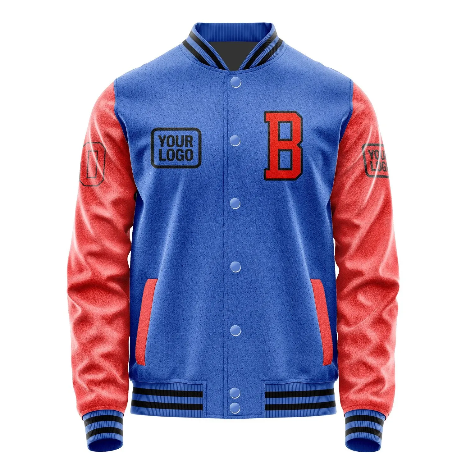 Custom Sky Blue Orange Red Jacket sold by Tailorly product image thumbnail 2