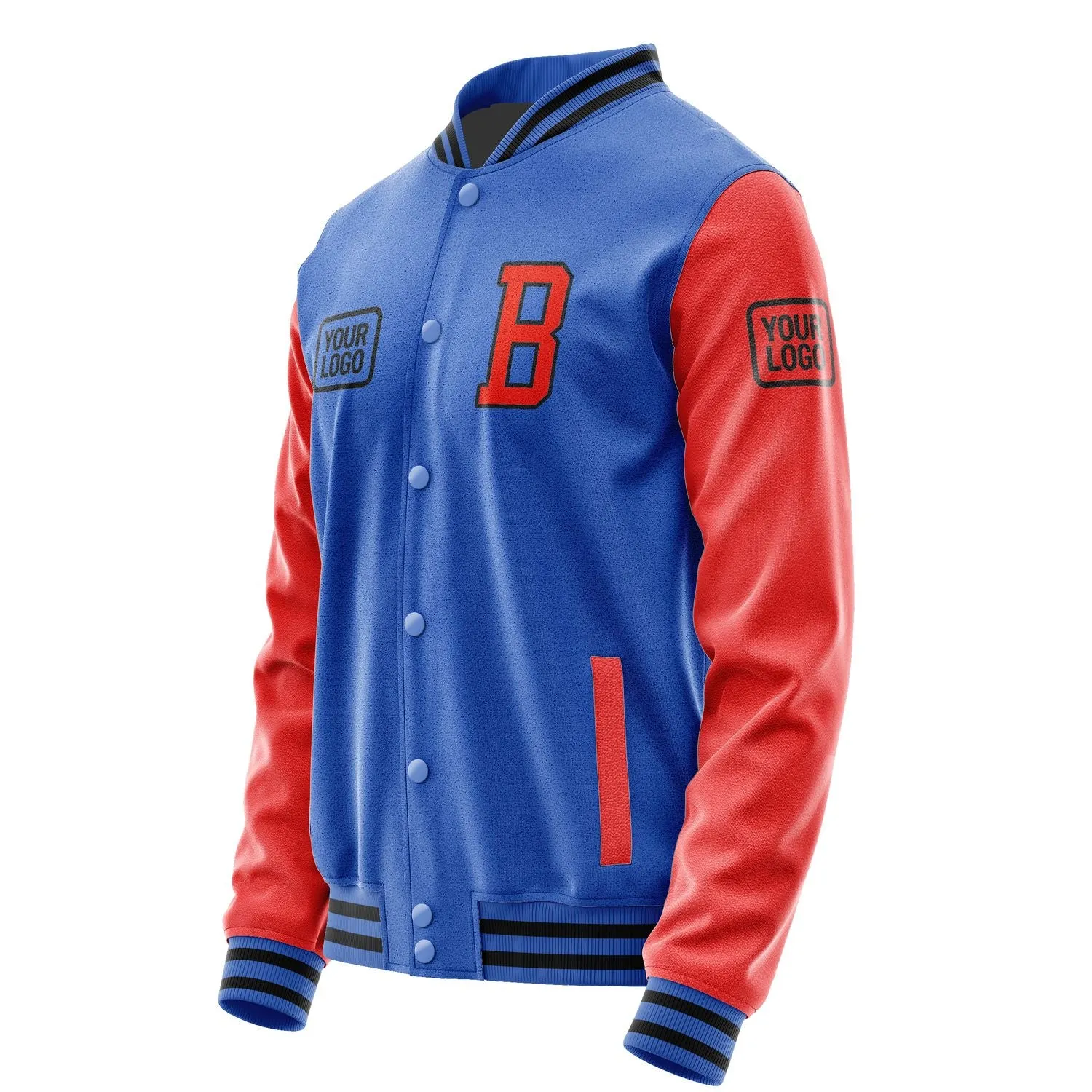 Custom Sky Blue Orange Red Jacket sold by Tailorly product image thumbnail 3