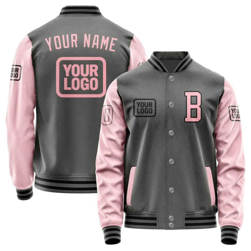 Custom Dark Grey Light Pink Jacket sold by Tailorly