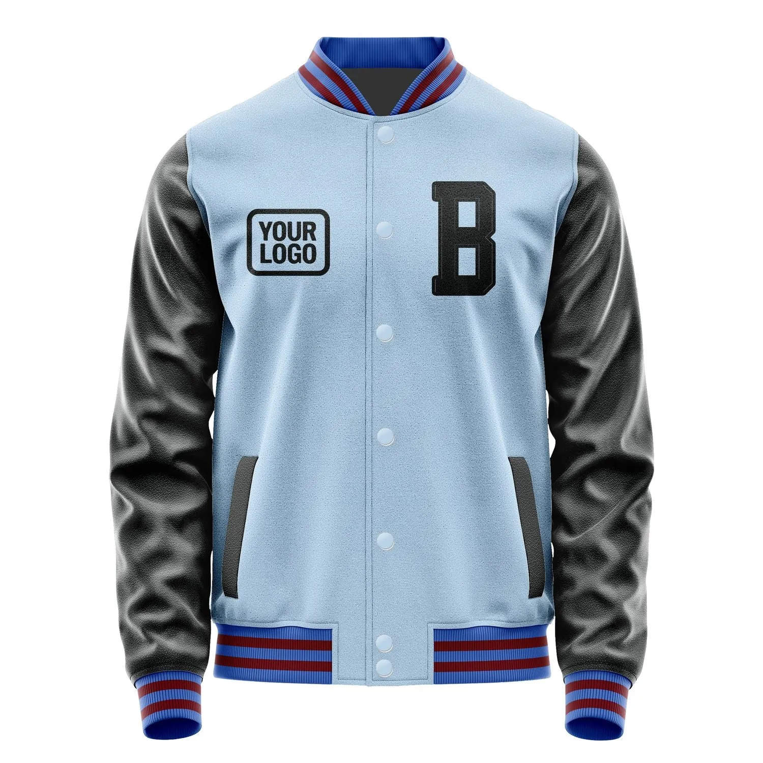 Custom Light Blue Black Jacket sold by Tailorly product image thumbnail 2