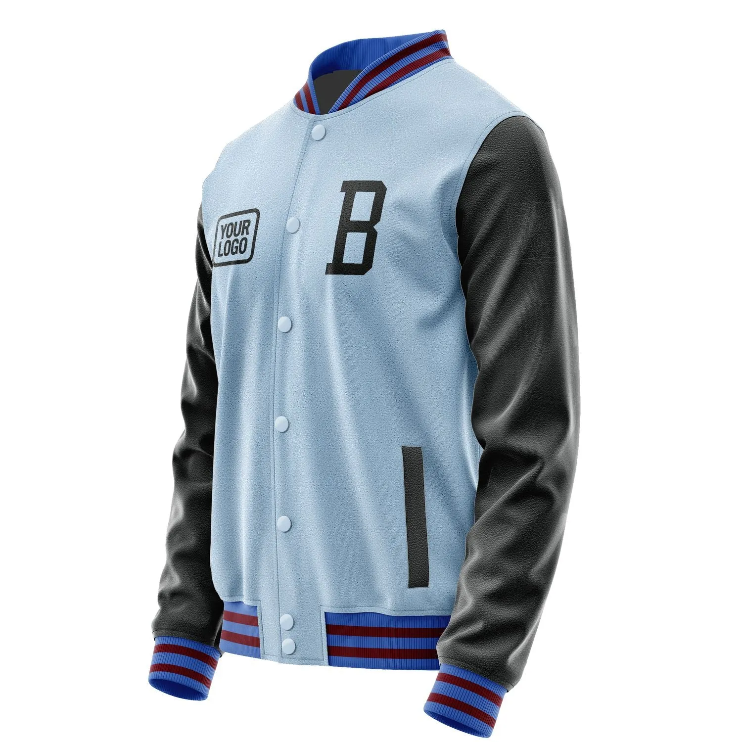 Custom Light Blue Black Jacket sold by Tailorly product image thumbnail 3