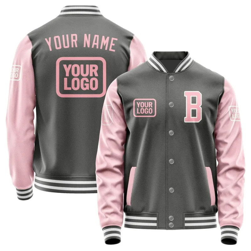 Custom Dark Grey Light Pink Jacket sold by Tailorly